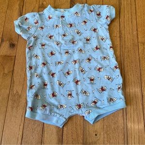 VTG BASIC EDITIONS TEDDY BEAR GRAPHIC PRINT ONESIE SIZE 6/9 MONTHS 100% COTTON